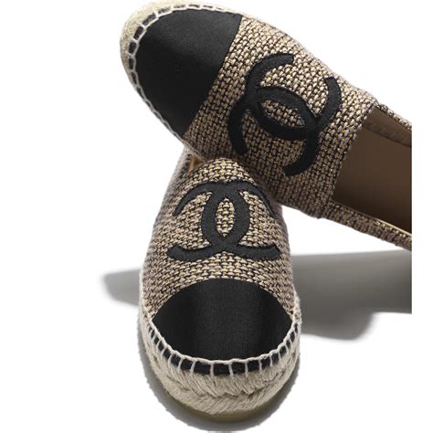 chanel tweed and grosgrain espadrilles